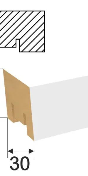 Рейка Милана 20x30x2700 мм МДФ цвет белый