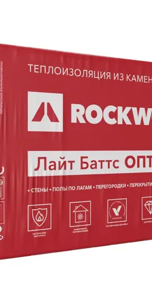 Утеплитель Rockwool Лайт Баттс Оптима 100 мм 5 шт 600x1000 мм 3 м²