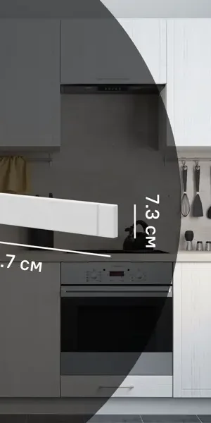 Декоративный фасад для кухонного шкафа под духовку Агидель 59.7x7.3 см Delinia МДФ цвет белый