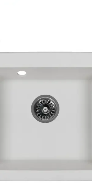 Мойка для кухни врезная Delinia 43x48 см глубина чаши 20 см кварц цвет белый жасмин