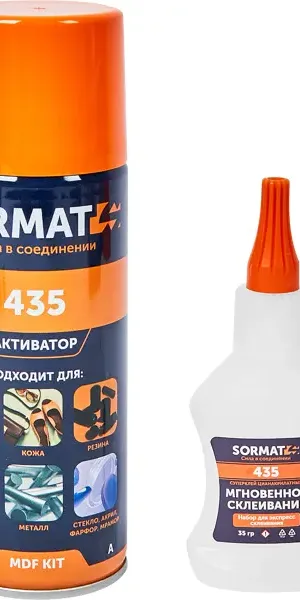Клей универсальный Sormat MDF KIT 435 35 гр + 200 мл