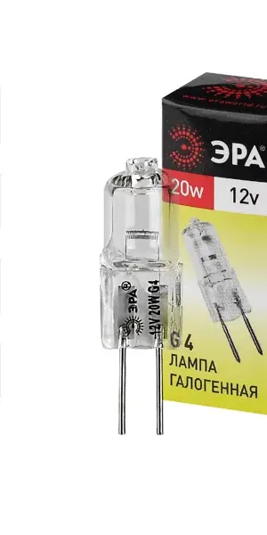 Лампа галогеновая Эра G4-JC-20W-12V G4 230 В 20 Вт u-образный 525 лм