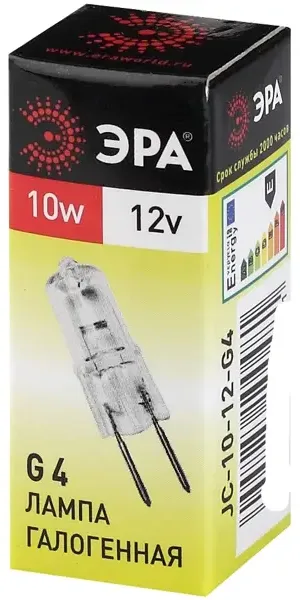 Лампа галогеновая Эра G4-JC-10W-12V G4 12 В 10 Вт u-образный 800 лм