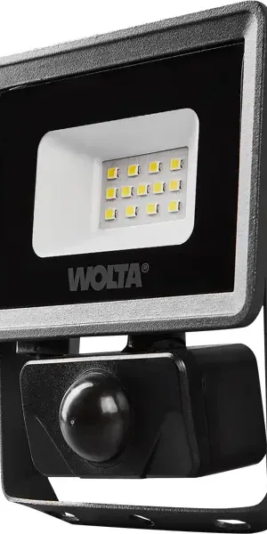 Прожектор светодиодный уличный Wolta WFL-10W/08S 10 Вт 5700 К IP65 нейтральный белый свет с датчиком движения