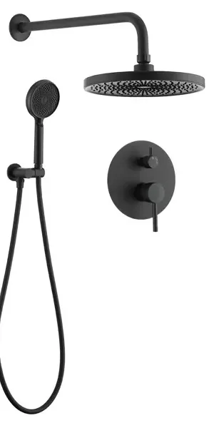 Душевая система Vidage Корбу скрытого монтажа круг цвет черный матовый
