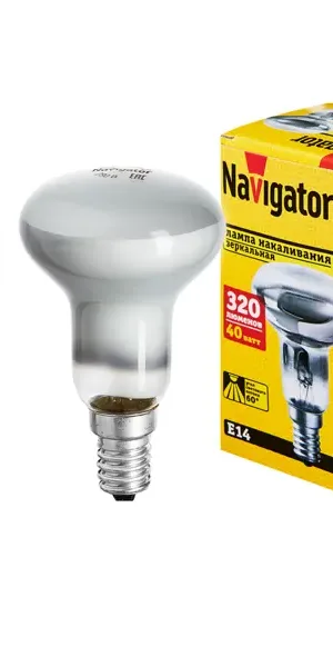 Лампа накаливания Navigator E14 230 В 40 Вт гриб 300 лм