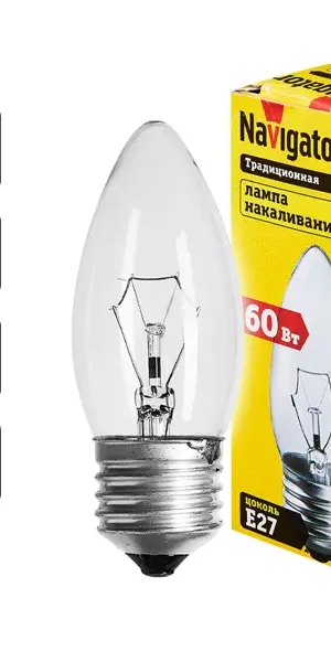 Лампа накаливания Navigator E27 230 В 60 Вт свеча 660 лм