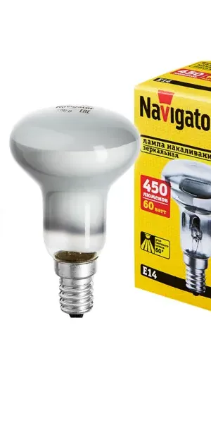 Лампа накаливания Navigator E14 230 В 60 Вт гриб 140 лм