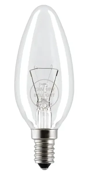 Лампа накаливания Bellight E14 220-240 В 60 Вт свеча 660 лм цвет света желтый для диммера