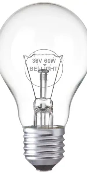 Лампа накаливания Bellight E27 36 В 60 Вт груша 890 лм цвет света желтый для диммера