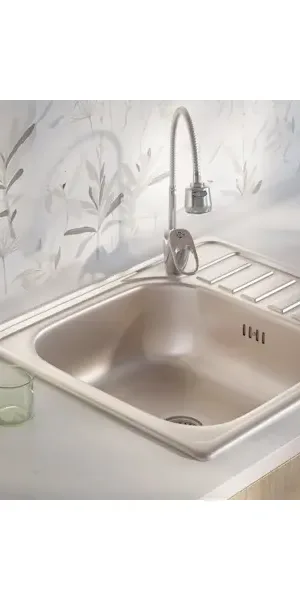 Мойка для кухни врезная ЕС-296 58x50 см глубина чаши 16 см нержавеющая сталь цвет серебристый