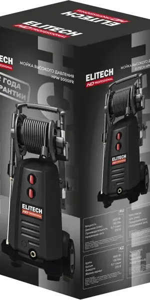 Мойка высокого давления Elitech HD HPW 3000IFR, 180 бар, 522 л/ч