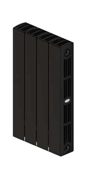 Радиатор секционный Rifar Supremo S50004RAL9005 500/90 4 секции боковое подключение биметалл черный
