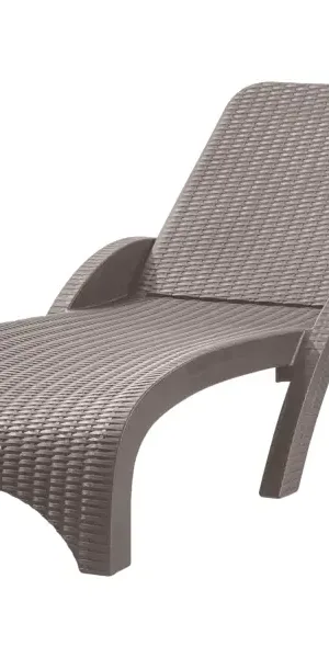Шезлонг без подушки Rattan 187x44 см пластик серый