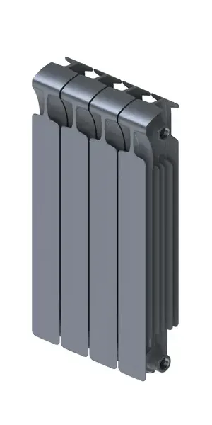 Радиатор секционный Rifar Monolit M50004RAL7012 500/100 4 секции боковое подключение биметалл серый