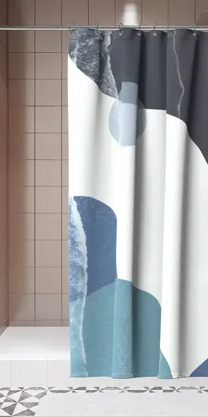 Штора для ванной Lemer Arborea 180x200 см полиэстер цвет белый/синий
