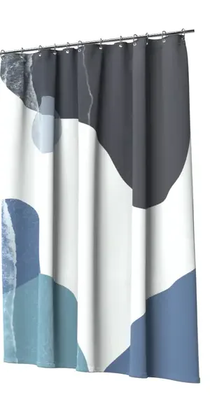 Штора для ванной Lemer Arborea 180x200 см полиэстер цвет белый/синий