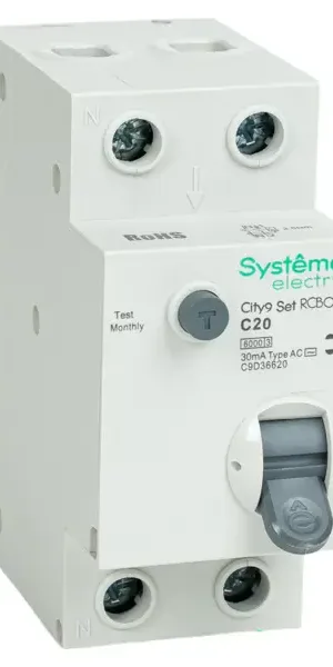 Дифференциальный автомат Systeme Electric City9 Set C9D36620 1P N С20 А 30мА 6кА AC