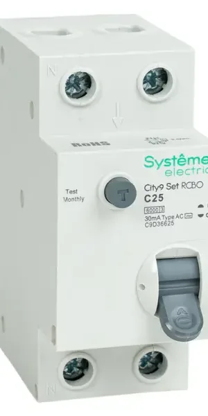 Дифференциальный автомат Systeme Electric City9 Set C9D36625 1P N С25 А 30мА 6кА AC