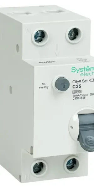 Дифференциальный автомат Systeme Electric City9 Set C9D65625 1P N С25 А 30мА 6кА A
