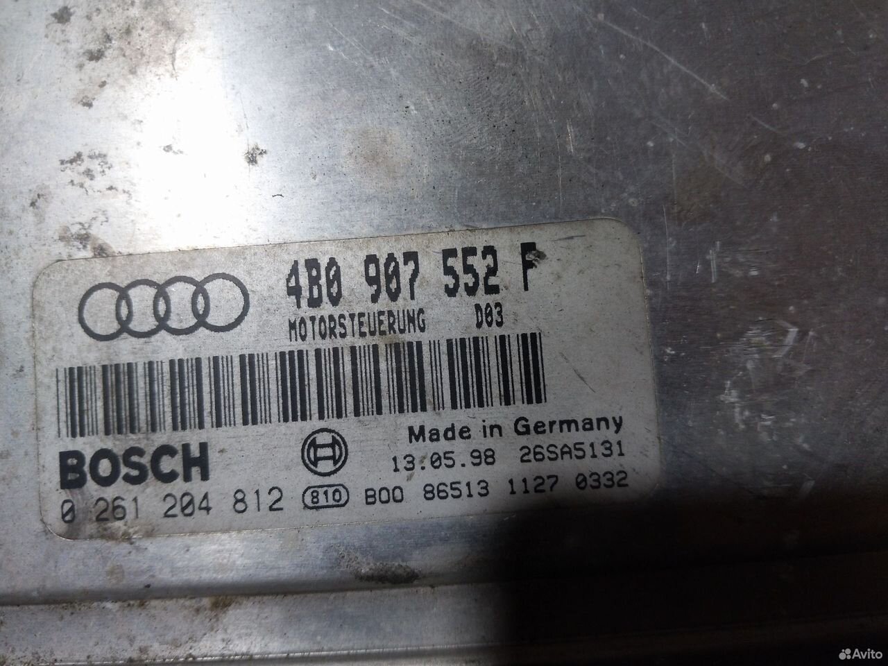 Эбу двигателя Audi A6 C5 4B0907552F — фото 6