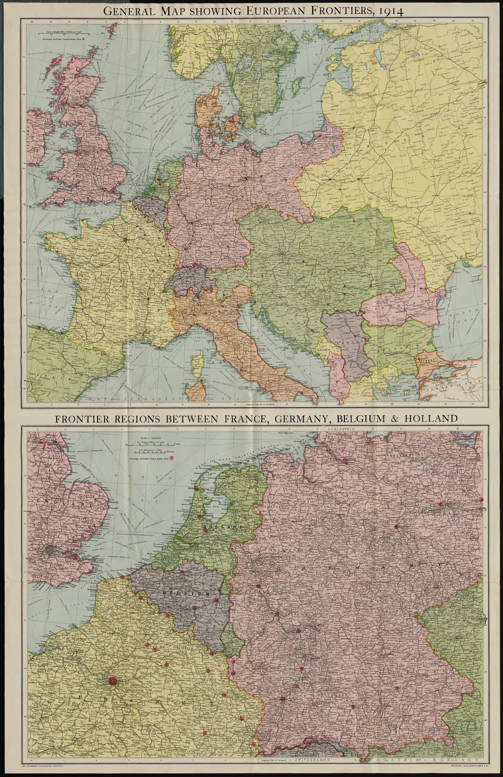 Историческая карта Центральной Европы 1914 года