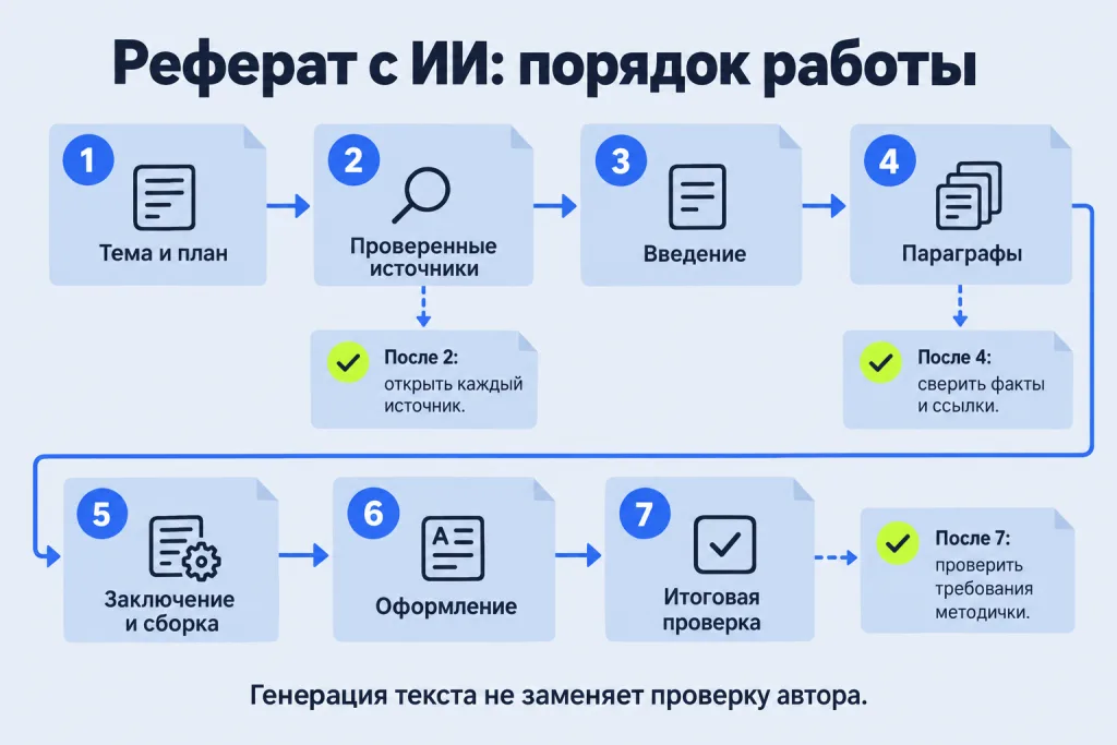 Реферат с ИИ: порядок работы