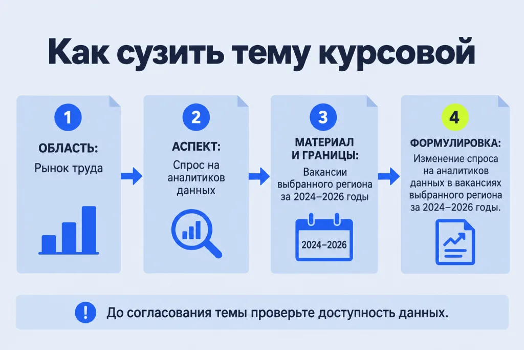 Как сузить тему курсовой