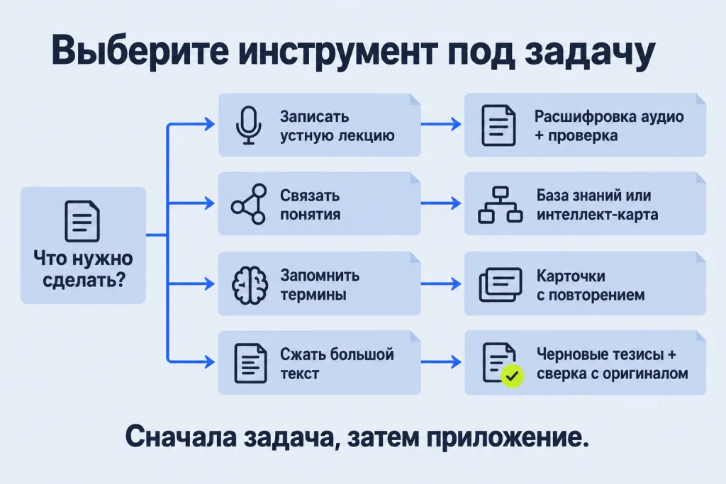 Выберите инструмент под задачу