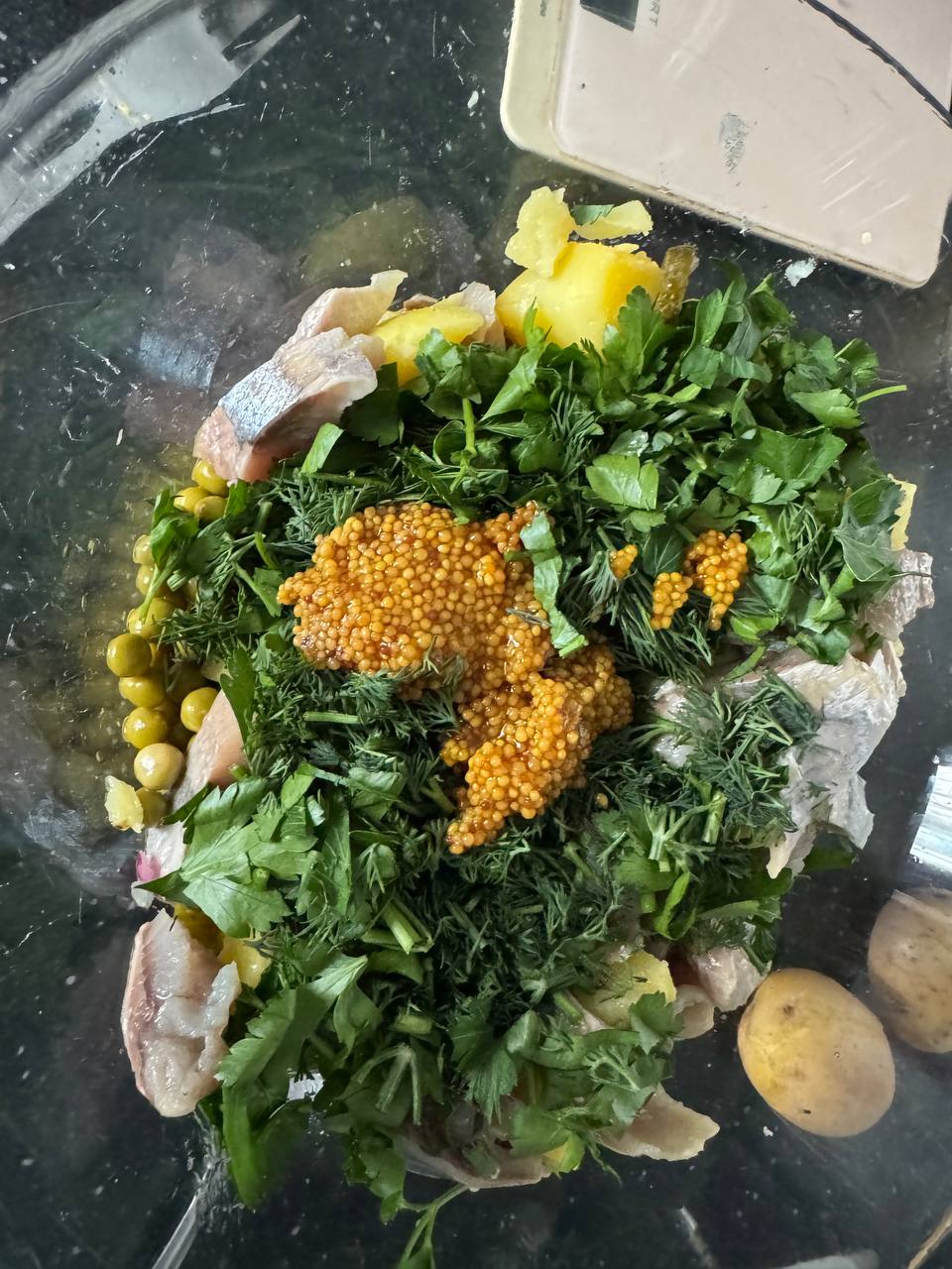 Картофельный салат с селёдкой
