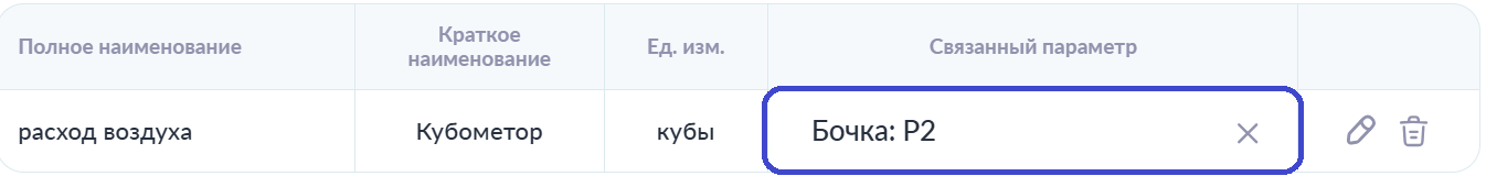Присвоение датчику параметра