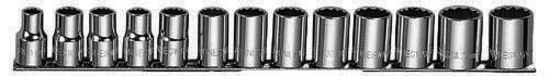 Набор головок торцевых 12-гранных MAXI-DRIVE 1/2"DR на держателе, 10-24 мм, 13 предметов Jonnesway