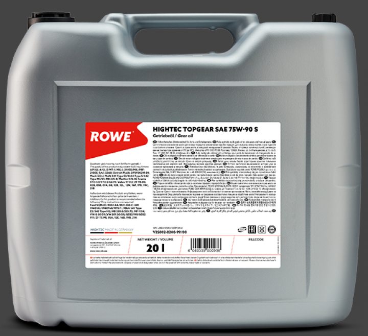 ROWE Масло трансмиссионное HIGHTEC TOPGEAR SAE 75W-90 S (20 л.)