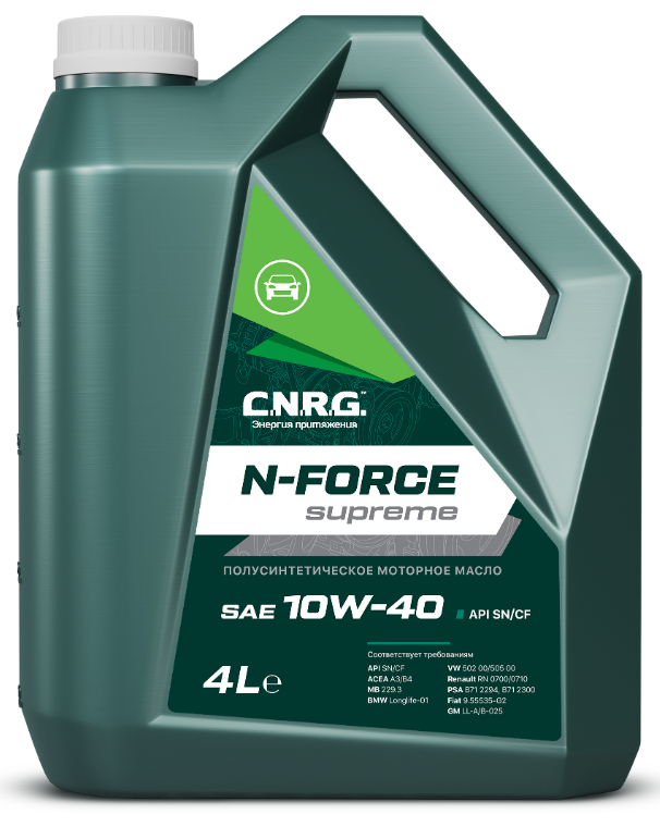 CNRG Масло моторное N-Force Supreme 10W-40 SN/CF (канистра 4 л/3,45 кг) (4шт/1кор) (10х3)