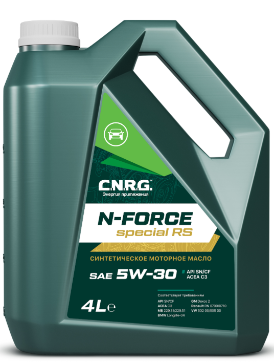 CNRG Масло моторное N-Force Special RS 5W-30 SN/CF C3 (пластик кан 4 л/3,39 кг) (4шт/1кор) (10х3)