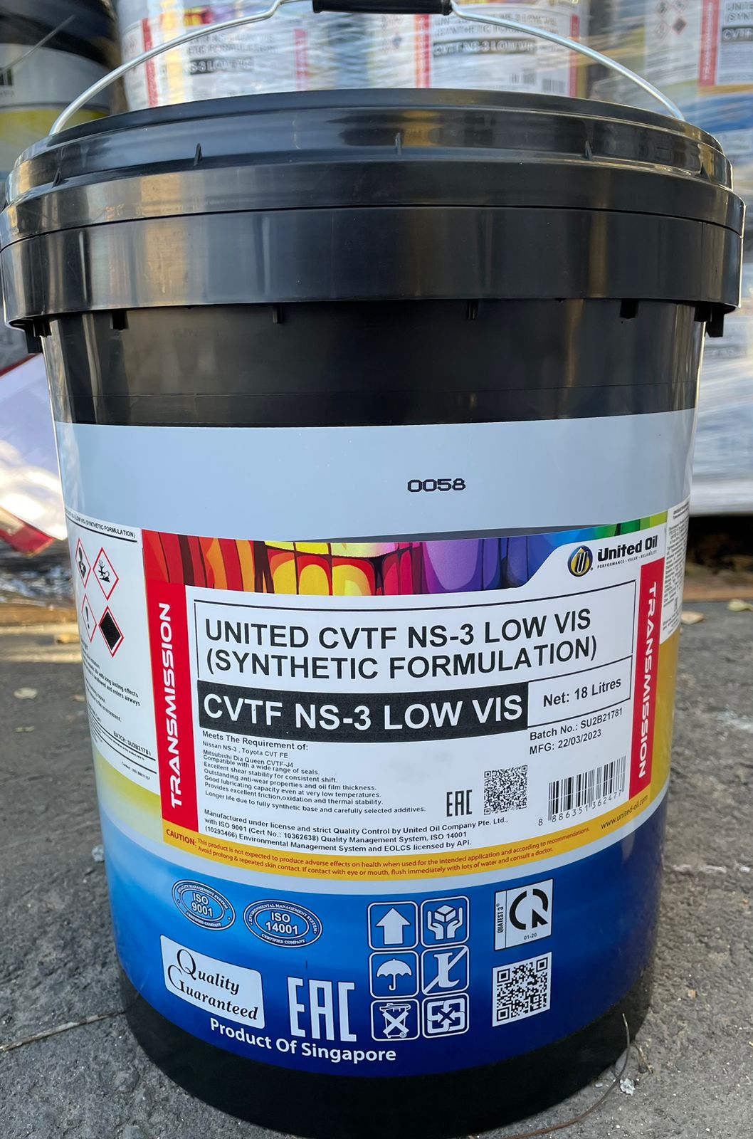 United Oil Масло трансмиссионное вариатор UNITED CVTF NS-3 LOW VIS, FE, J4, Green2 зелёная 18л / кг