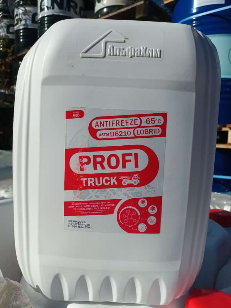 АльфаХим Антифриз «PROFI TRUCK-65» ASTM D6210 красный (канистра пл 20кг) (паллет 18х2)