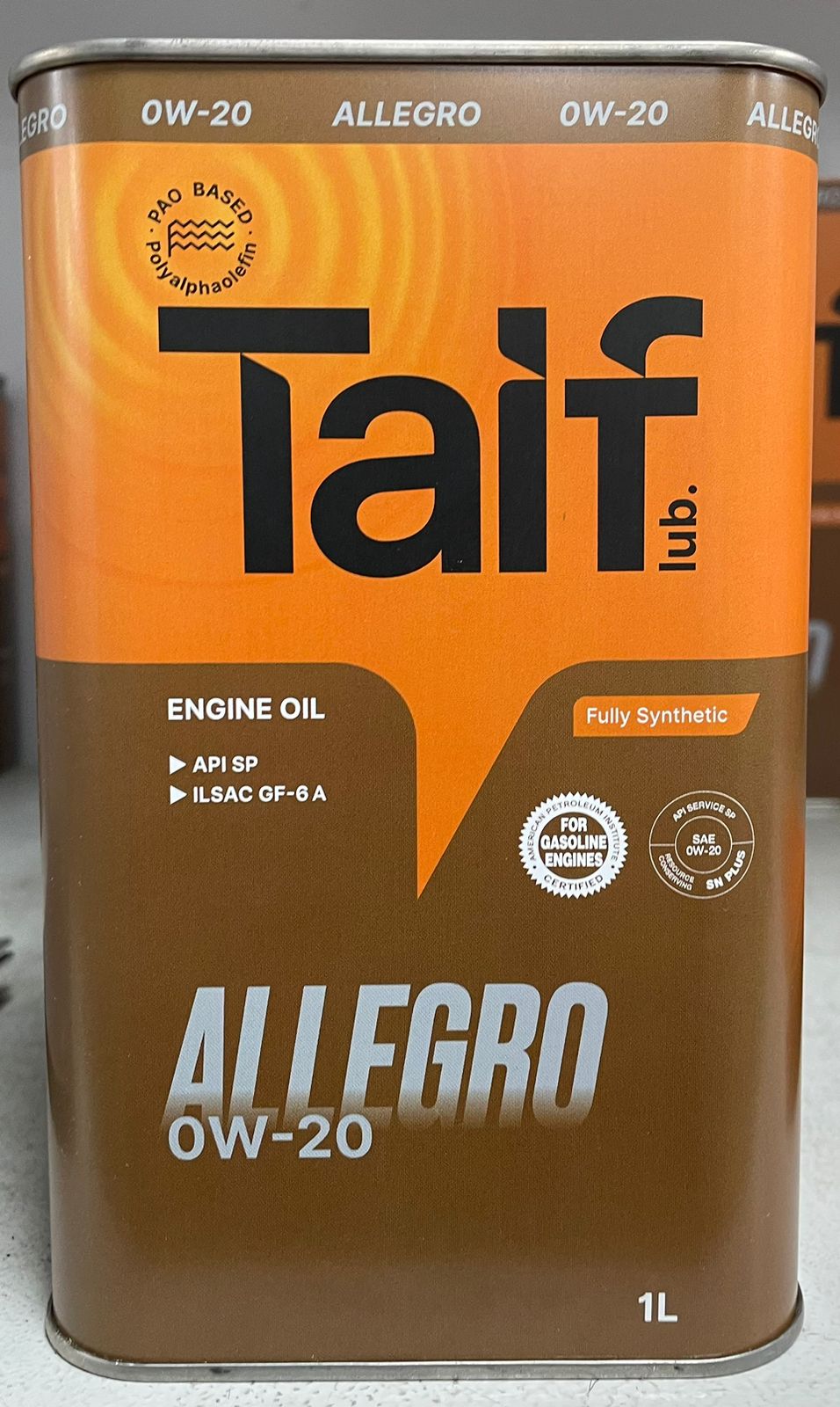 TAIF Масло моторное ALLEGRO 0W-20 API SP ILSAC GF-6A PAO 1L (жл) (12шт/1кор) (12х4)