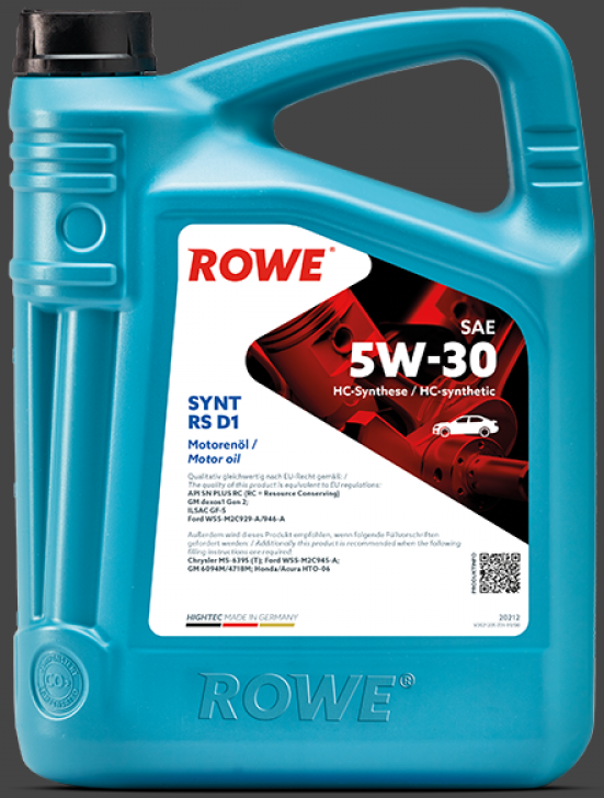 ROWE Масло моторное HIGHTEC SYNT RS D1 SAE 5W-30 (4 л.) (4шт/1кор) (12х3)