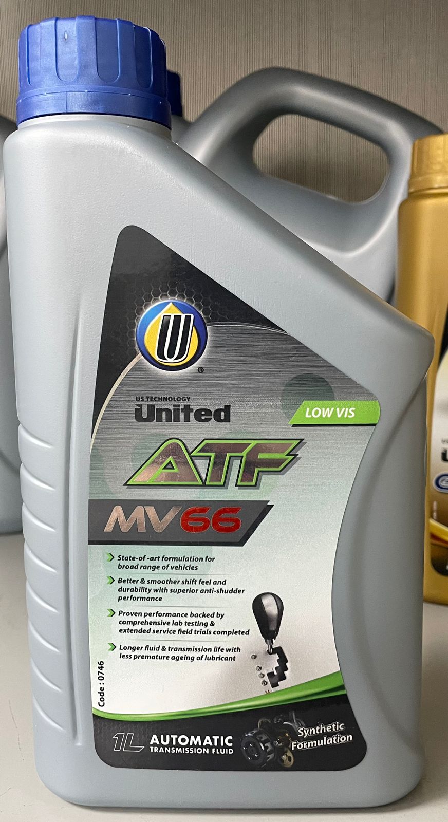 United Oil Масло трансмиссионное АКПП UNITED ATF MV-66 D6 1л (пл)/0,8 кг (24шт/1кор) (6х4)
