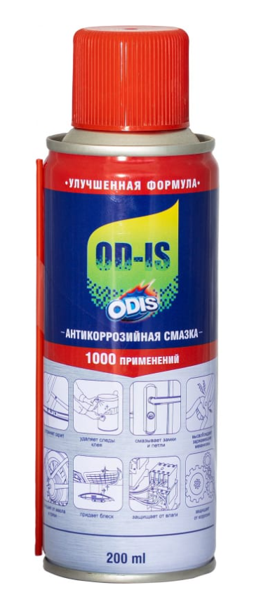 Антикоррозийная смазка-спрей ODIS/De-Rust and Lubricating  OD-IS 200мл (24шт/1кор)