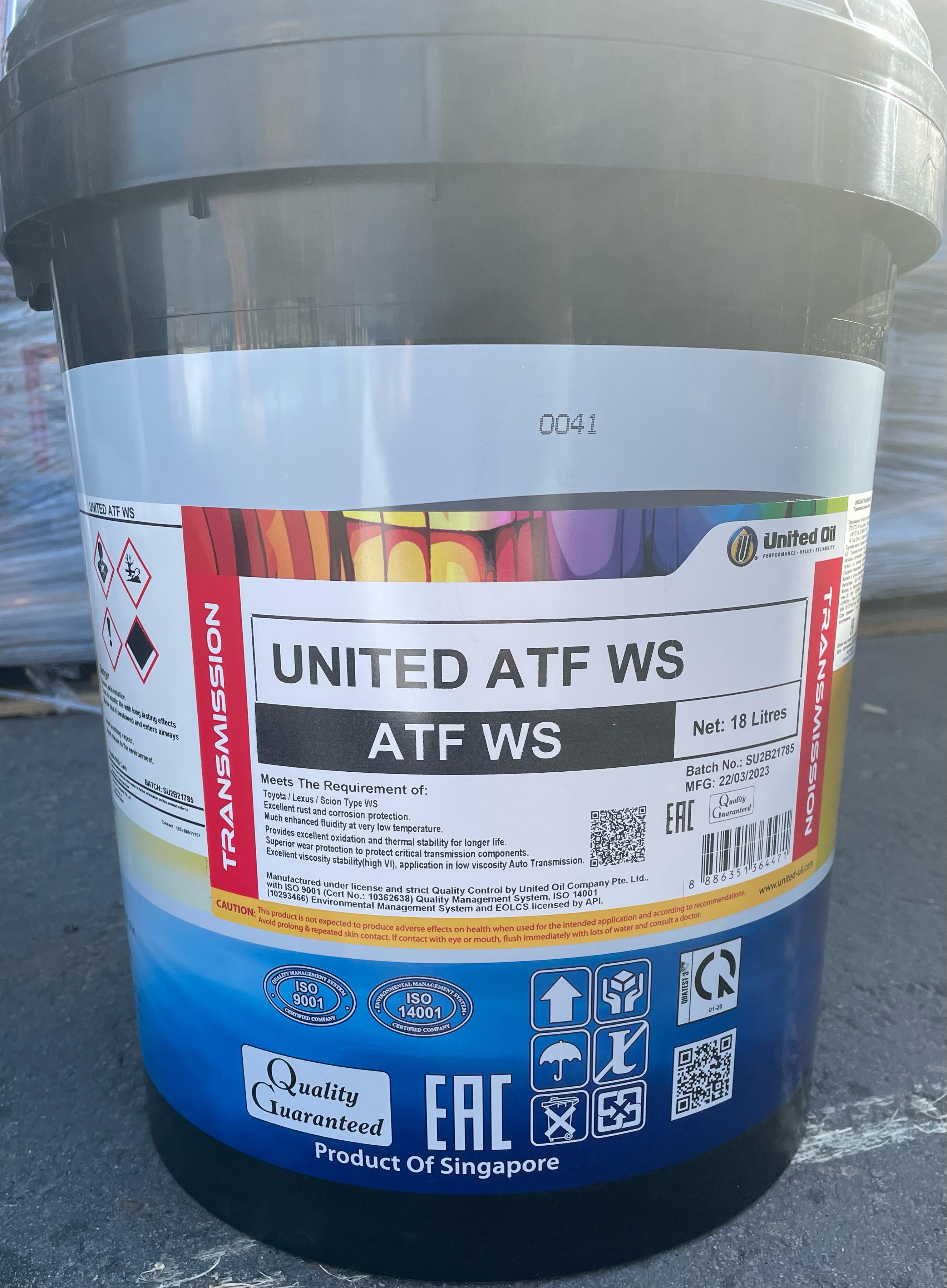 United Oil Масло трансмиссионное АКПП UNITED ATF WS 18л /  кг