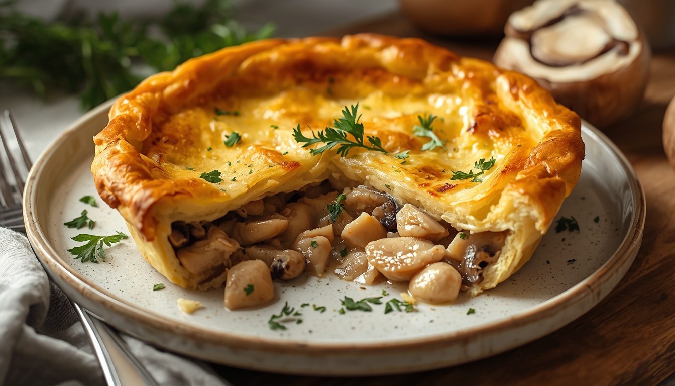 Пирог с курицей и грибами