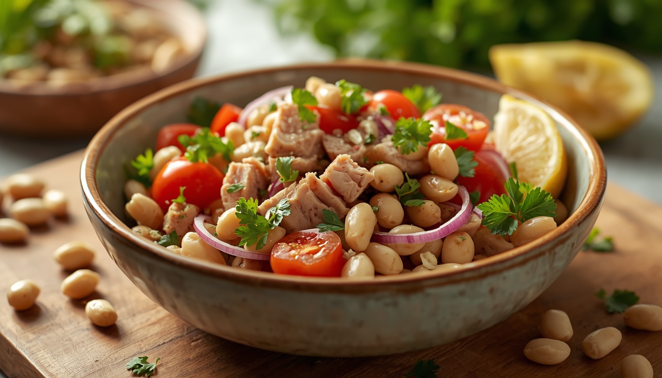 Салат с тунцом и фасолью