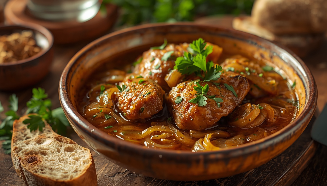 Куриная печень с луком