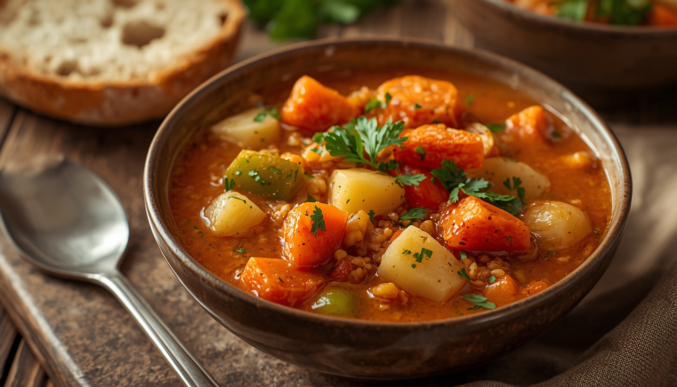 Суп с булгуром и овощами