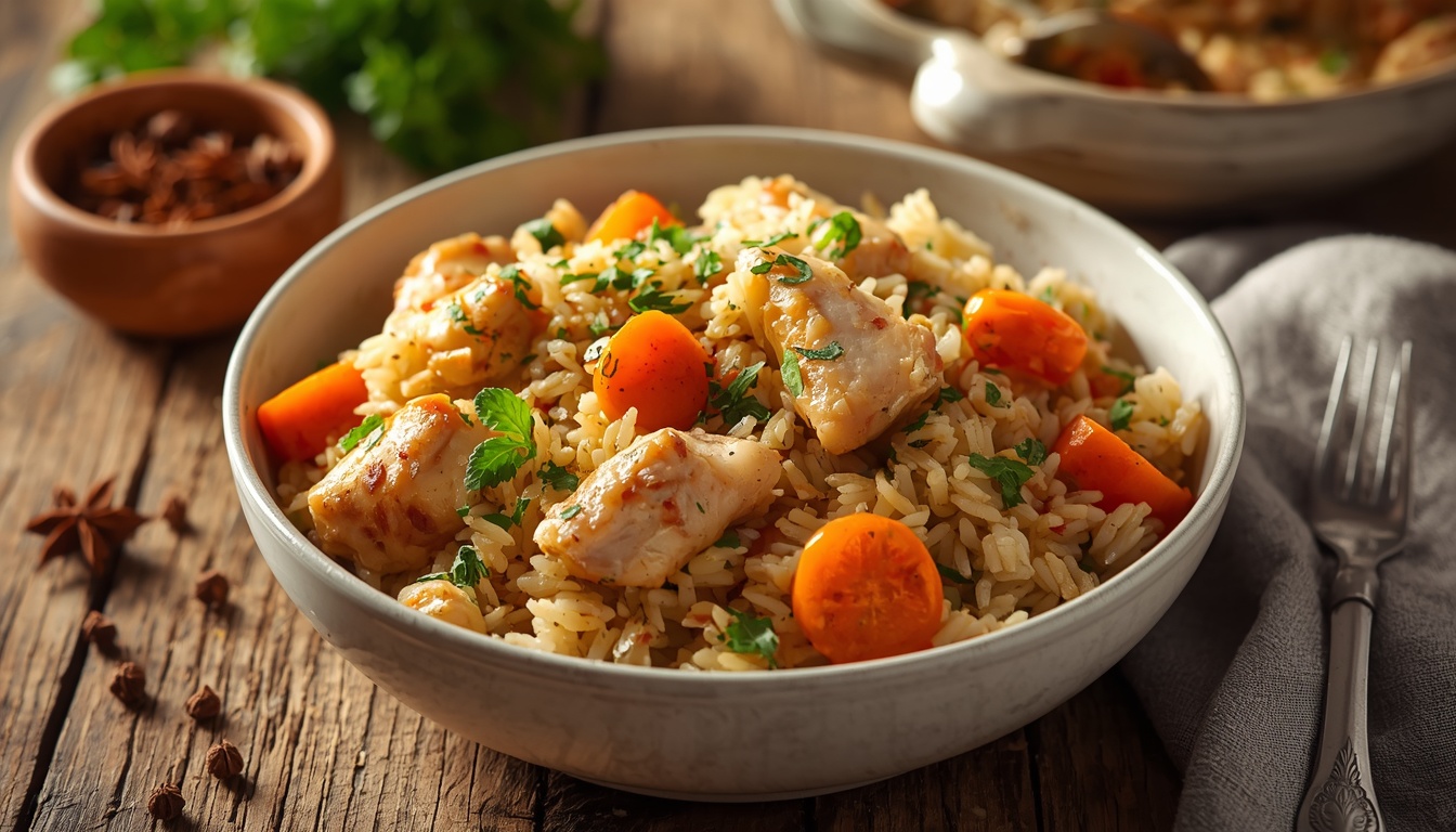 Диетический плов с курицей