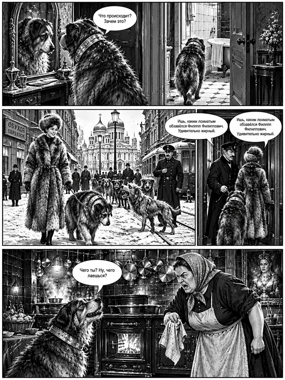 Комикс Собачья удача профессора Преображенского: первая страница комикса. Страница 3
