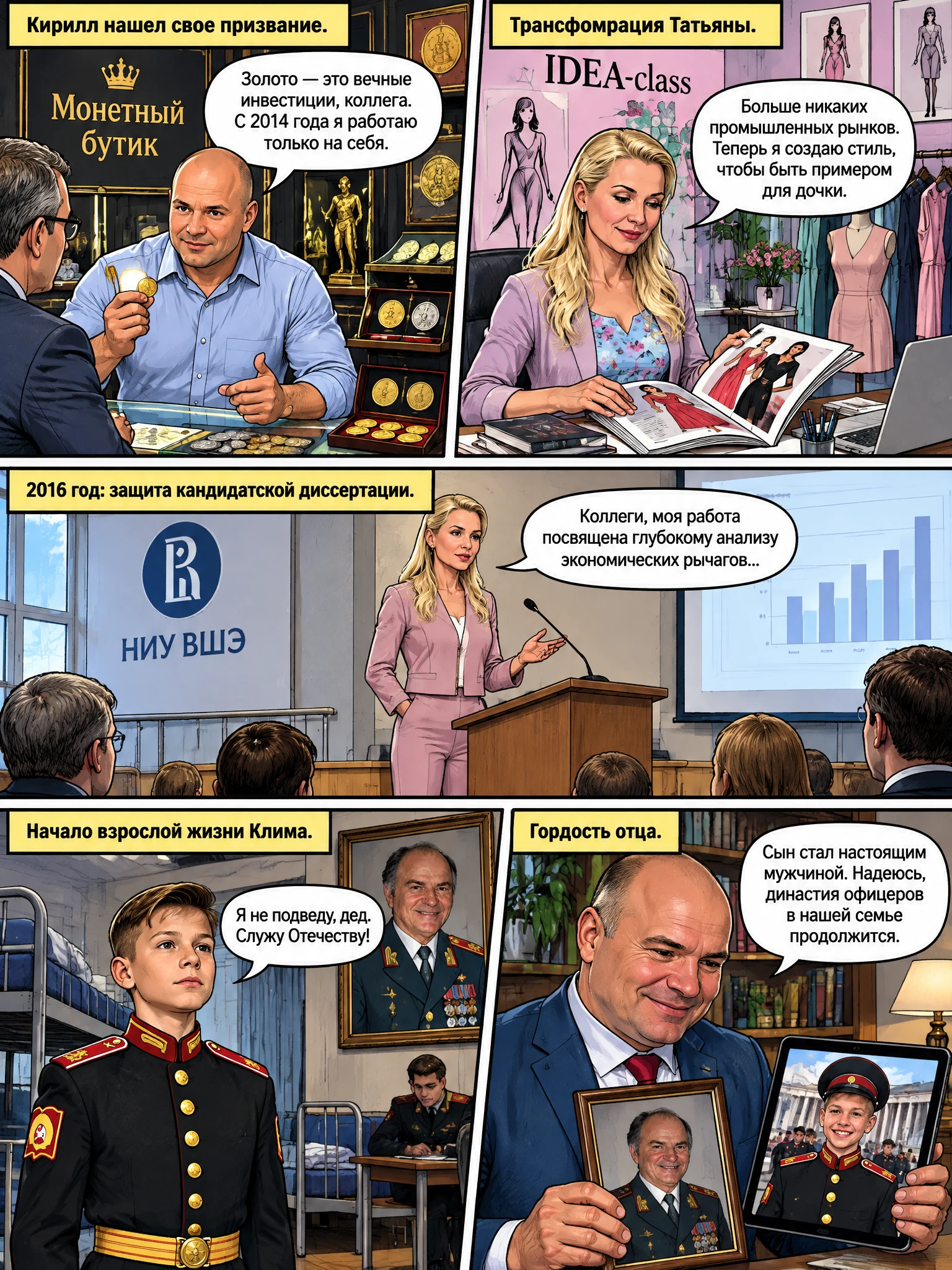 Кирилл с восхищением смотрит на Таню на уютной кухне, осознавая, что она его будущая жена. Страница 26