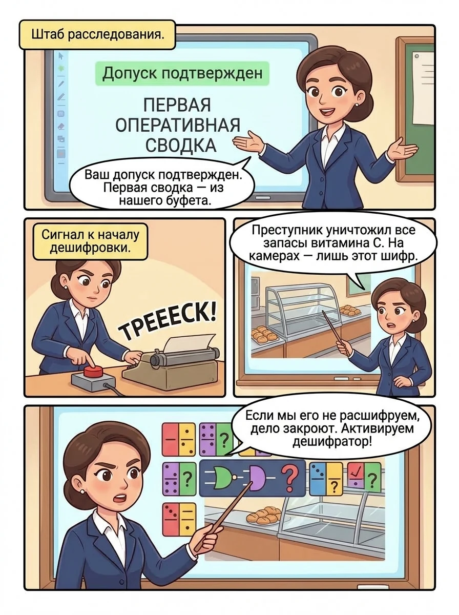 Учитель математики в образе детектива проводит интерактивный урок с пятиклассниками. Страница 3